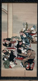 Operating on Guanyu's Arm, 1840s. Katsushika Oi (Japanese, about 1800-after 1857). Hanging scroll;