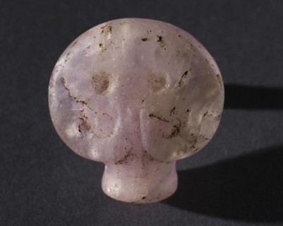 Bull's-Head Amulet, c. 3500 BC-2950 BC. Egypt, Predynastic Period, Naqada II-III Periods. Amethyst;
