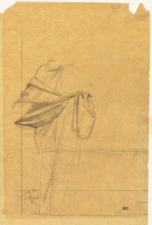 Drapery Study, second half 1800s. Pierre Puvis de Chavannes (French, 1824-1898). Black chalk;