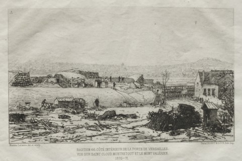 Souvenirs artistiques du Siège de Paris: Bastiene 66. Côté Interieur de la Porte De Versaille vue