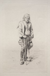 Man with Walking Stick. Mortimer Menpes (British, 1860-1938). Etching