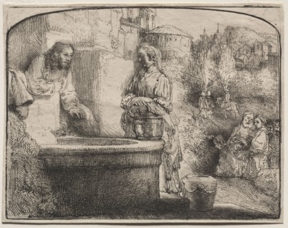Christ and the Woman of Samaria: An Arched Print, 1657-58. Rembrandt van Rijn (Dutch, 1606-1669).