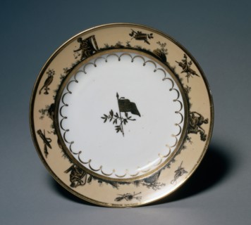 Dinner Plate, c.1805. Probably by Guérhard et Dihl (French). Porcelain; diameter: 23 cm (9 1/16 in