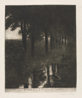 Trout Pond. Franz von Stuck (German, 1863-1928). Etching; sheet: 51 x 36.5 cm (20 1/16 x 14 3/8 in