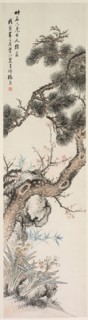 Three Purities, 1800s. Zhang Xiong (Chinese, 1803-1886). Hanging scroll, ink and color on paper;