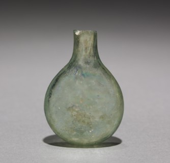Pilgrim's Flask, 500-700. Byzantium, Syria-Palestine, 6th-7th century. Green glass; overall: 4.4 x