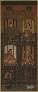 Koya Myojin (Mandala of the Four Deities of Mt. Koya), 16th century. Japan, Muromachi period