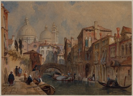 View of Venice: The Dome of Santa Maria della Salute Seen from the Rear of the Da Mula Palace,