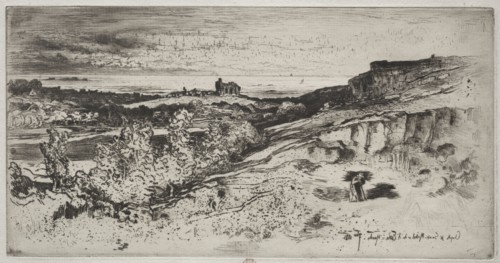 The Chapel Saint-Michel at l'Estre, 1881. Félix Hilaire Buhot (French, 1847-1898). Etching,