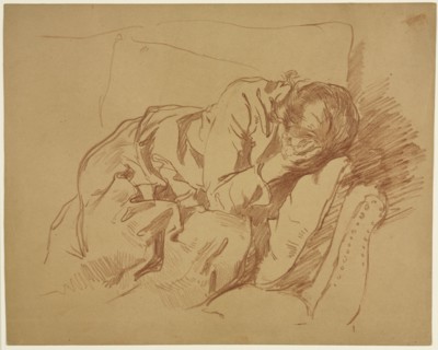 Lamenting Woman (Sarah H. Crone), 1880s or 1890s. Samuel H. Crone (American, 1858-1913). Red chalk;