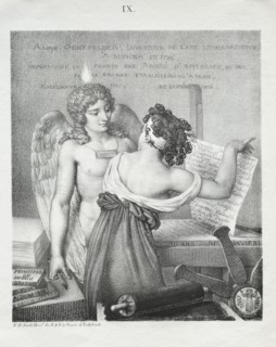 The Genius of Lithography, 1819. Nicolas Henri Jacob (French, 1782-1871). Crayon lithograph with