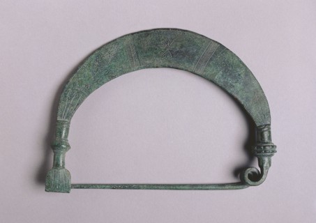 Fibula with Solar Design, c. 700-675 BC. Greece, Boeotian, 7th Century BC. Bronze; overall: 15.4 x