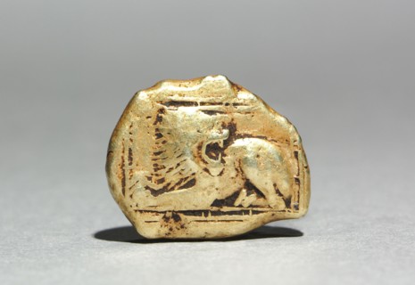 Stater, mid 6th century BC. Greece, Ionia, Miletus, 6th Century BC. Gold (electrum); overall: 1.6 x