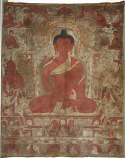 Seated Amitabha with Attendants, c. 1100s. Tibet, Western Himalayas, from Tabo Monastery, 12th