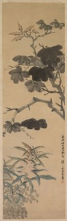 Flowering Plants, 1862. Wu Rangzhi (Chinese, 1799-1870). Hanging scroll, ink and color on paper;