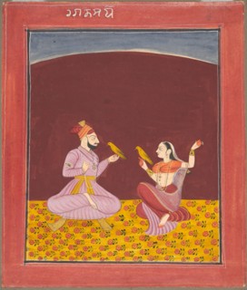 Kamod Raga of the "Dipak Raga" Family, page from a Ragamala Series, c. 1750. India, Pahari Hills,