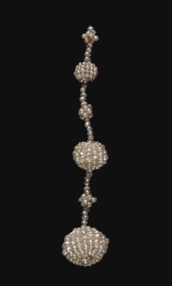 Earring (Parure), c. 1850. England, 19th century. Seed pearl on Mother-of-Pearl; overall: 6.3 cm (2