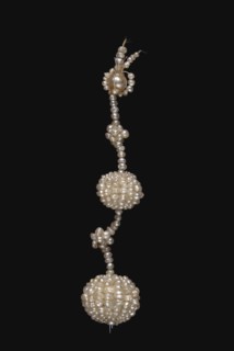 Earring (Parure), c. 1850. England, 19th century. Seed pearl on Mother-of-Pearl; overall: 6.3 cm (2