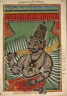 Kadgaramon (Son of Ravana), c. 1760. South India, Tanjore, 18th century. Ink, color and gold on
