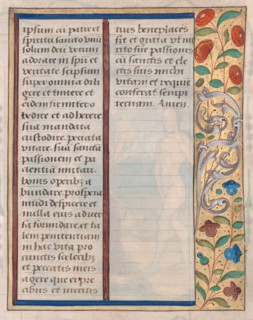 Leaf from a Book of Hours: Text with Illustrated Border (verso), c. 1510. France, Rouen, 16th