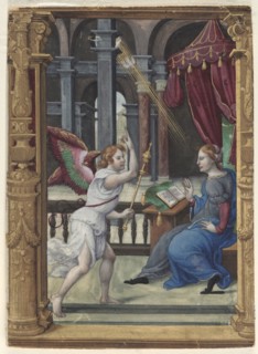 The Annunciation (Matins, Office of the Virgin): Leaf from a Book of Hours (1 of 3 Excised Leaves),