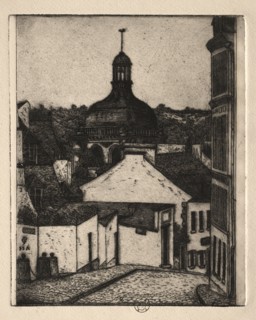 Six Etchings: Notre Dame Street, Pontoise, 1895. Paul Gachet (French, 1828-1909). Etching; sheet: