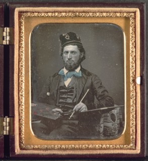 Artist with His Palette and Brushes, c. 1850s. Unidentified Photographer. Daguerreotype,