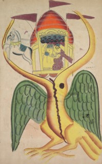 Jatayu Hinders Ravana’s Chariot, Trying