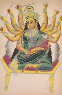 Ganesha-Janani (Mother of Ganesh), 1800s. India, Calcutta, Kalighat painting, 19th century. Ink,