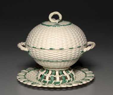 Wicker-Work Covered Basket , c. 1780-1840. Wedgwood Factory (British). Earthenware; overall: 18 x