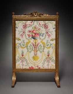 Fire Screen (Écran de Cheminée), c. 1780. Georges Jacob (French, 1739-1814). Gilt wood, upholstery;