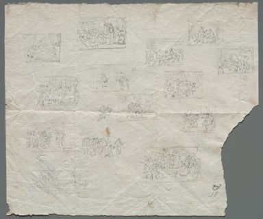 Compositional Sketches after Raphael and other artists (recto), c. 1800. France, 18th century.