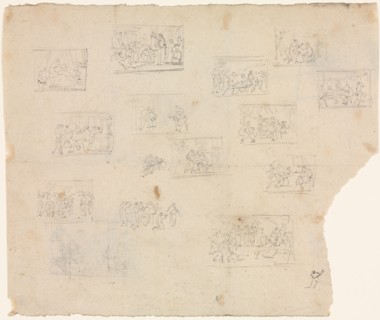 Compositional Sketches after Raphael and other artists, c. 1800. France, 18th century. Graphite;
