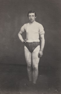 Young Man in Athletic Outfit, c.1857. Attributed to Oliver H. Willard (American, 1828-1875). Salted