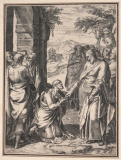 Copy of Cornelis Cort: Christ Giving the Key of the Church to Saint Peter, c. 1567. Anonymous,