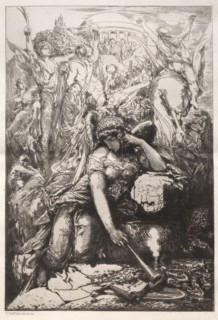 Melancholy. Nicolas-François Chifflart (French, 1825-1901), Francois Liénard, Paris. Etching;