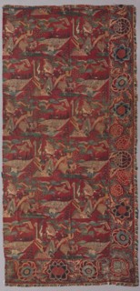 Chintz Bed Cover or Hanging with a Japanese-Inspired Pattern, Right Half, first half 1700s. India,