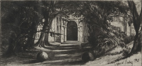 Mytton Hall, 1859. Francis Seymour Haden (British, 1818-1910). Drypoint; sheet: 19 x 32.9 cm (7 1/2