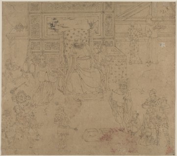Album of Daoist and Buddhist Themes: Kings of Hells: Leaf 34, 1200s. China, Southern Song dynasty