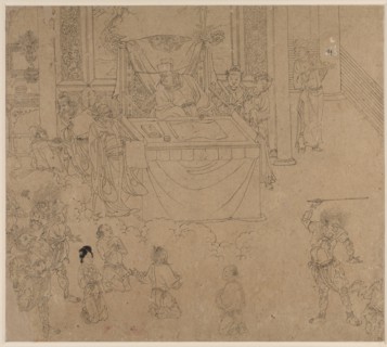 Album of Daoist and Buddhist Themes: Kings of Hells: Leaf 35, 1200s. China, Southern Song dynasty