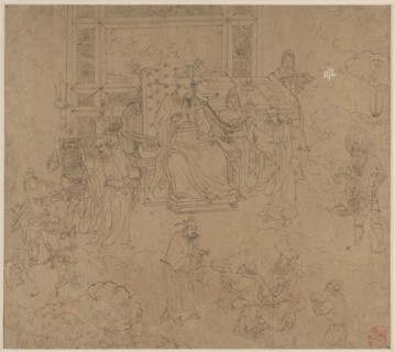 Album of Daoist and Buddhist Themes: Kings of Hells: Leaf 36, 1200s. China, Southern Song dynasty