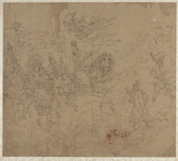 Album of Daoist and Buddhist Themes: Procession of Daoist Deities: Leaf 4, 1200s. China, Southern