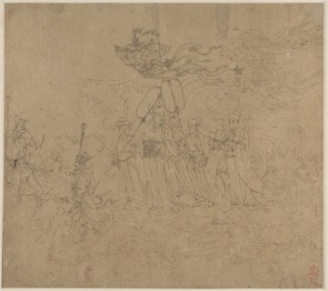 Album of Daoist and Buddhist Themes: Procession of Daoist Deities: Leaf 6, 1200s. China, Southern