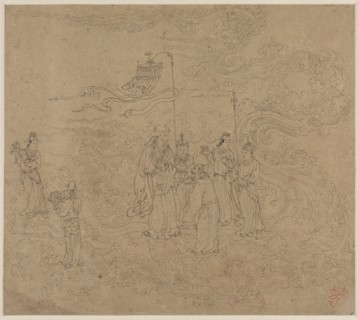 Album of Daoist and Buddhist Themes: Procession of Daoist Deities: Leaf 7, 1200s. China, Southern