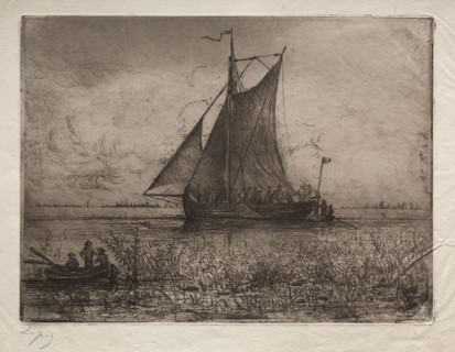 Dutch Riverscape. Ludovic Napoléon, Vicomte Lepic (French, 1839-1889). Etching; sheet: 30.4 x 45.3
