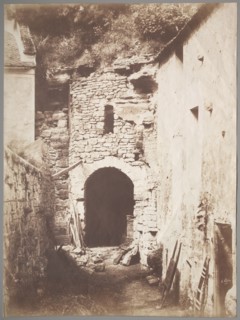 Behind the Troglodyte Farm, c. 1853. Henri Le Secq (French, 1818-1882). Salted paper print from
