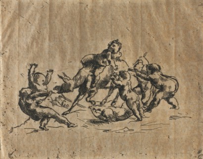 Bacchanal with Children and Donkey. Jean-Baptiste Carpeaux (French, 1827-1875). Etching; sheet: 16