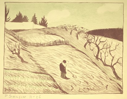 Landscape, 1893. Louis Paul Henri Sérusier (French, 1864-1927). Lithograph printed in green and