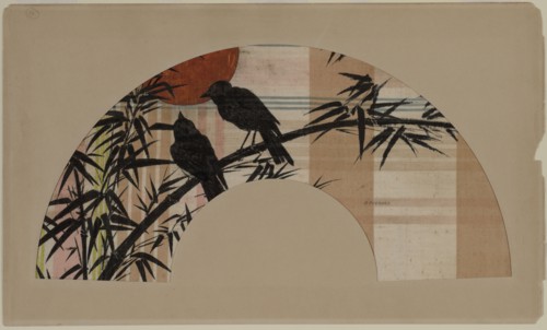 Fan, c. 1890. Henri Charles Guérard (French, 1846-1897). Black ink, watercolor, and tinted metal