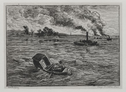 The Boat Trip: The Steamboats or Watch Out for the Steamers, 1861. Charles François Daubigny